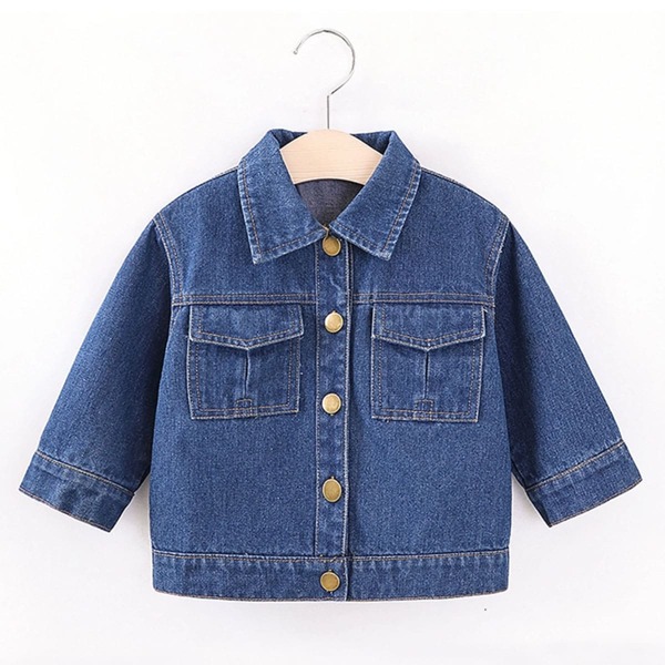 

Toddler Boys Slogan Graphic Denim Jacket, Medium wash