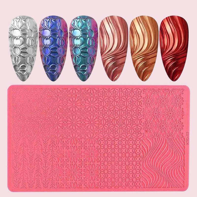 

1pc Nail Art Stamping Scraper Plate, Watermelon pink