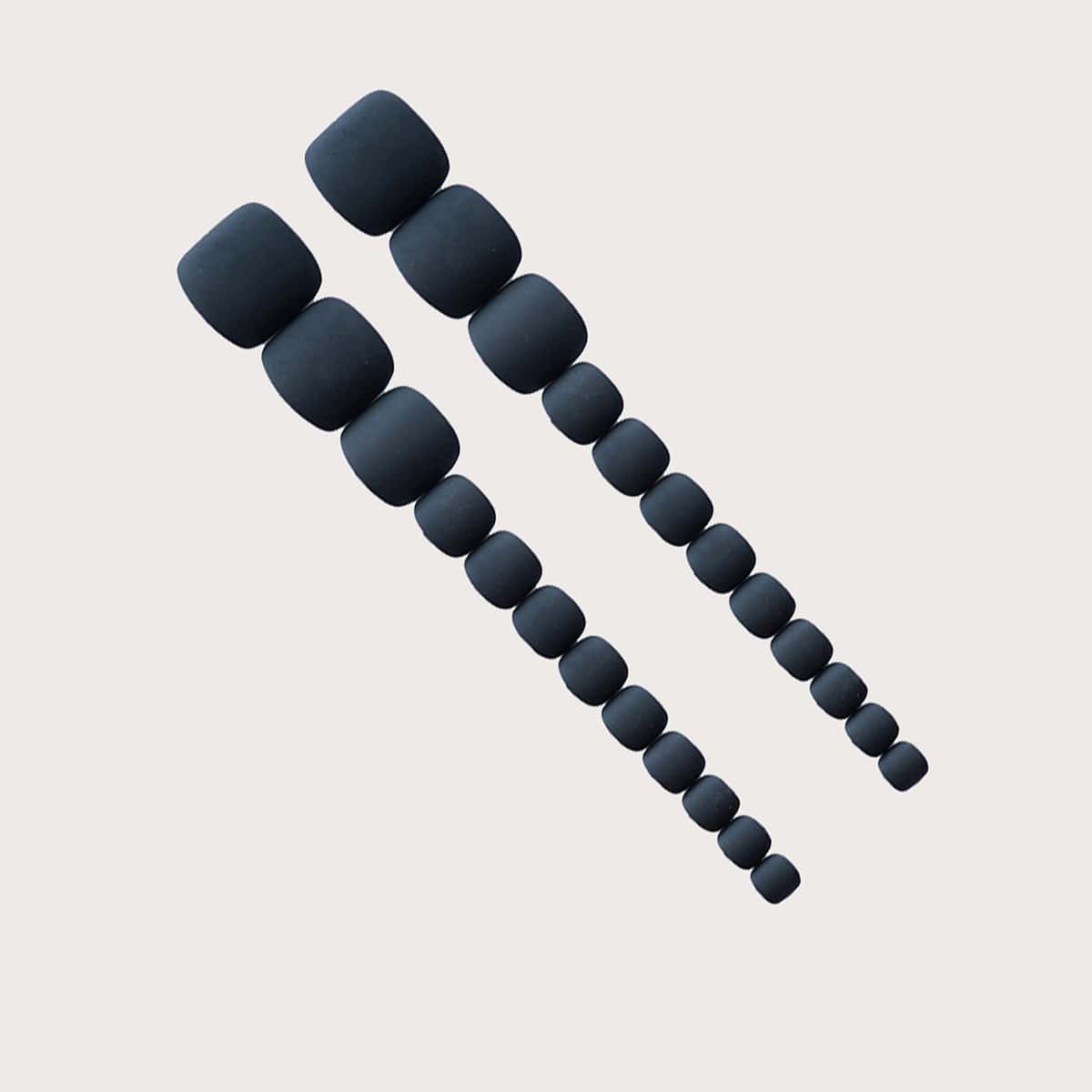 

24pcs Solid Toe Fake Nail, Black