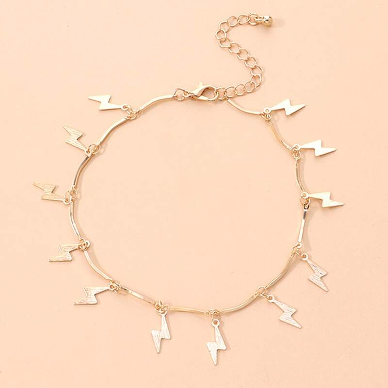 

Lightning Drop Chain Anklet, Gold