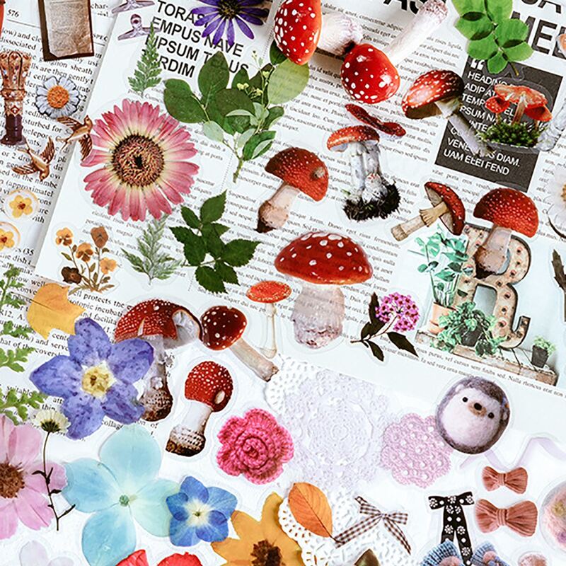 

40pcs Plants Sticker, Multicolor