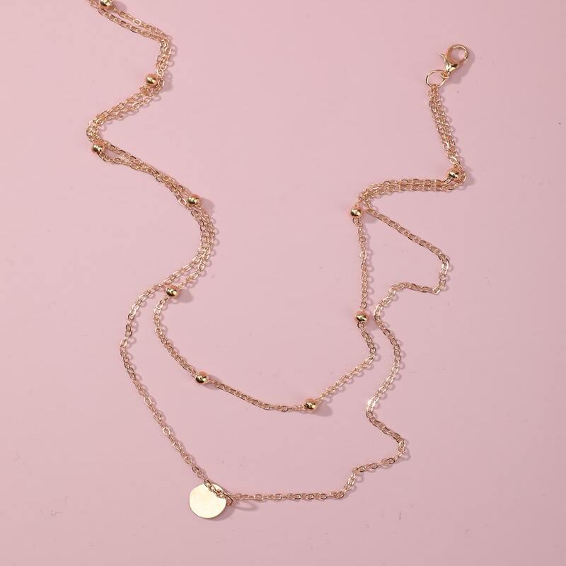 

Geo Charm Layered Chain Necklace, Gold