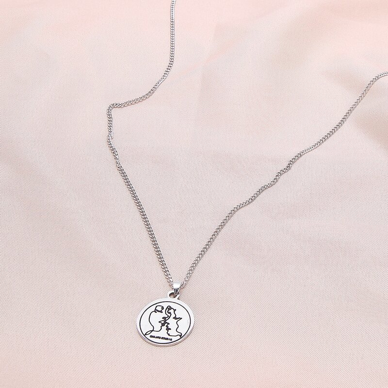 

Geo Pendant Chain Necklace, Silver