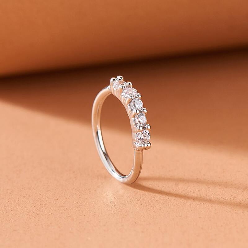 

1pc Rhinestone Ring, Silver