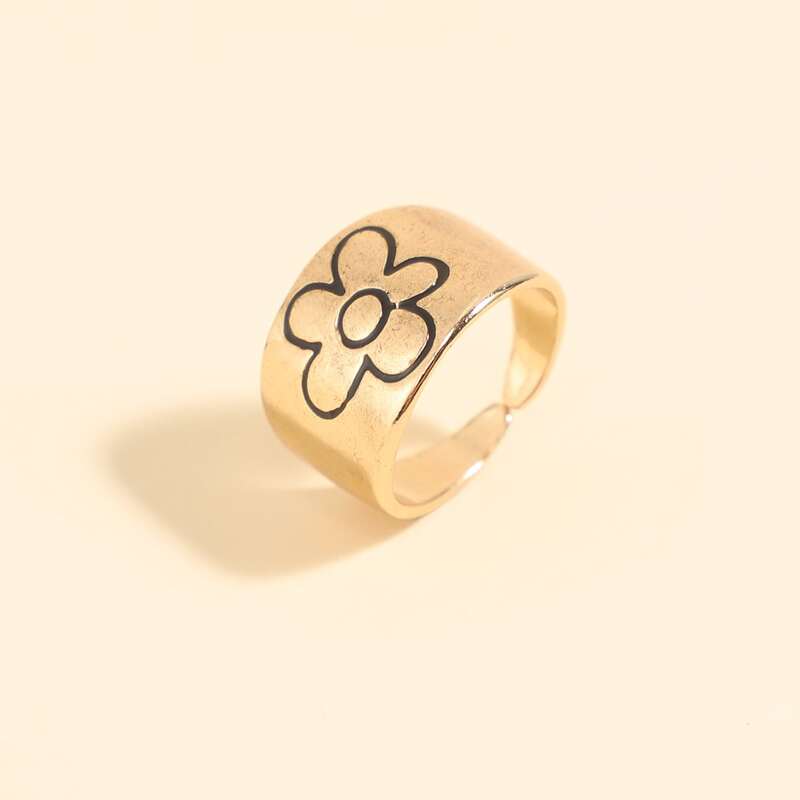 

1pc Floral Ring, Rose gold