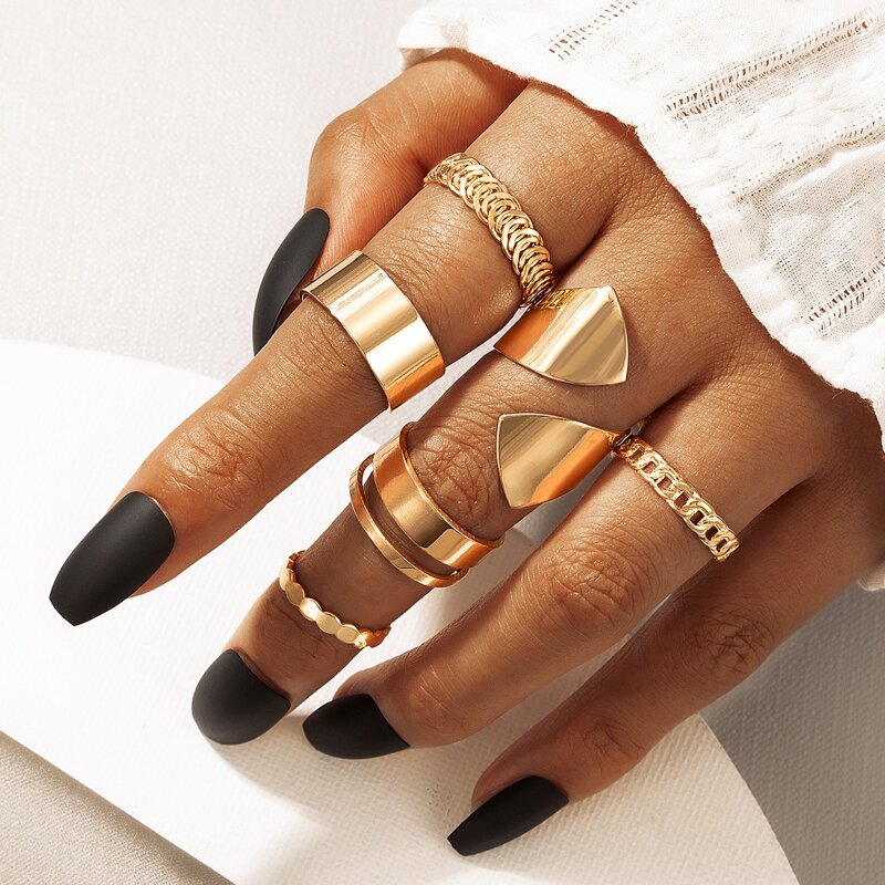 

6pcs Minimalist Ring, Gold