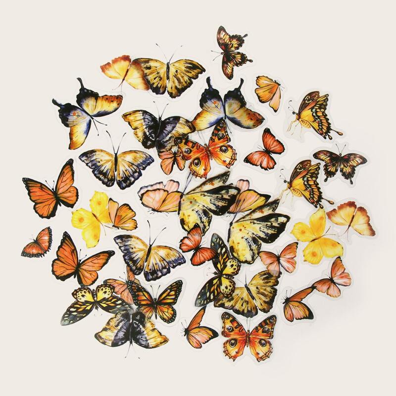 

40pcs Butterfly Sticker, Multicolor