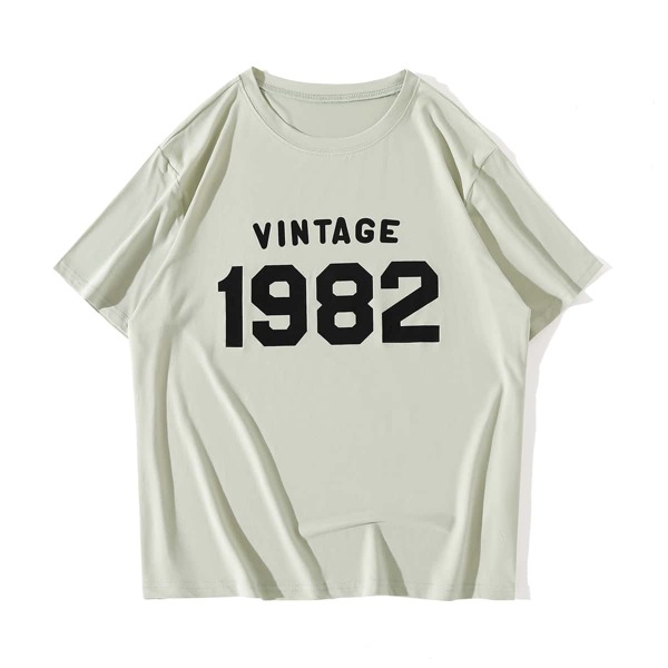 

Plus Letter & Number Print Tee, Mint green