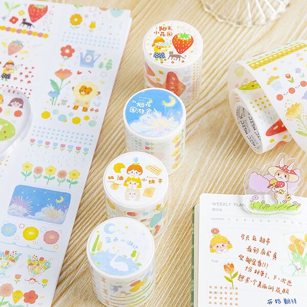 

1roll Cartoon Graphic Random Washi Tape, Multicolor
