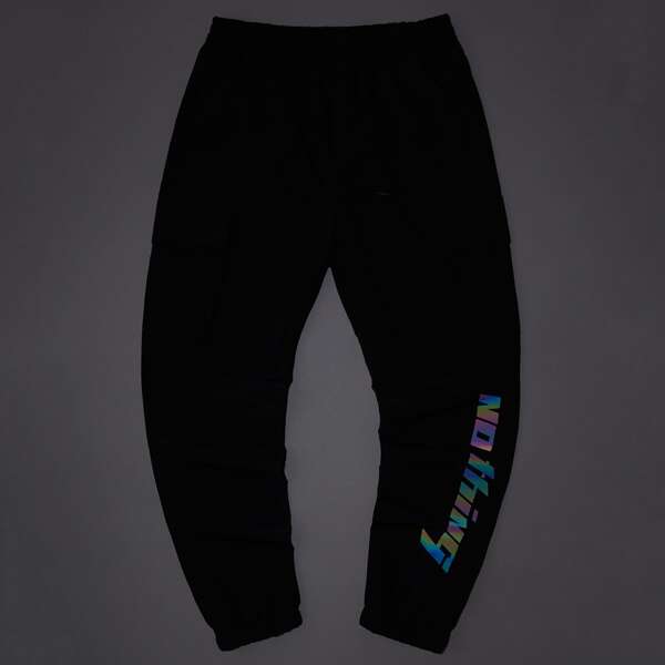

Men Slogan Graphic Cargo Pants, Black