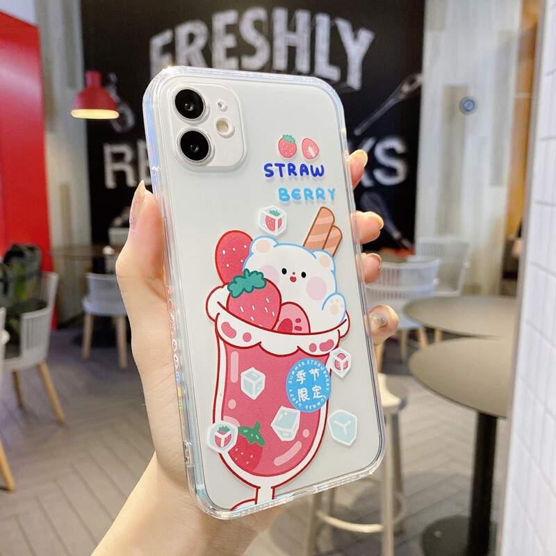 

Cartoon Clear Phone Case, Multicolor
