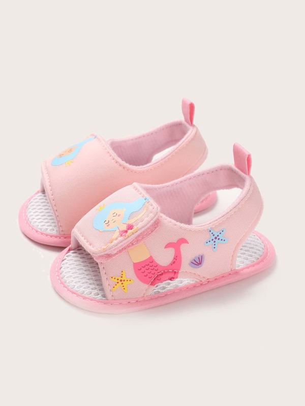 1 Par Sandalias Para Bebés Con Patrón De Dibujos Animados Adecuadas Para El Verano, De 0 A 1 Años