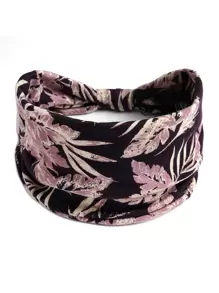 Cinta para el cabello con estampado de hojas de estilo boho - Multicolor - Ver 1