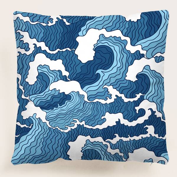 

Waves Pattern Cushion Cover Without Filler, Multicolor