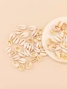 1 gói Màu sắc tùy ý & Tự nhiên Vỏ sò DIY Làm đồ trang sức Phụ kiện Không có Hố - Màu be - Xem 1