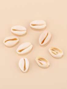 1 gói Màu sắc tùy ý & Tự nhiên Vỏ sò DIY Làm đồ trang sức Phụ kiện Không có Hố - Màu be - Xem 2