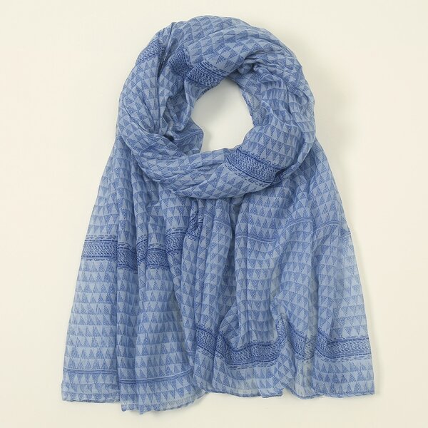 

Geo Print Scarf, Blue