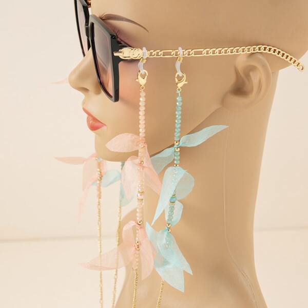 

2pcs Bead Decor Glasses Chain, Multicolor