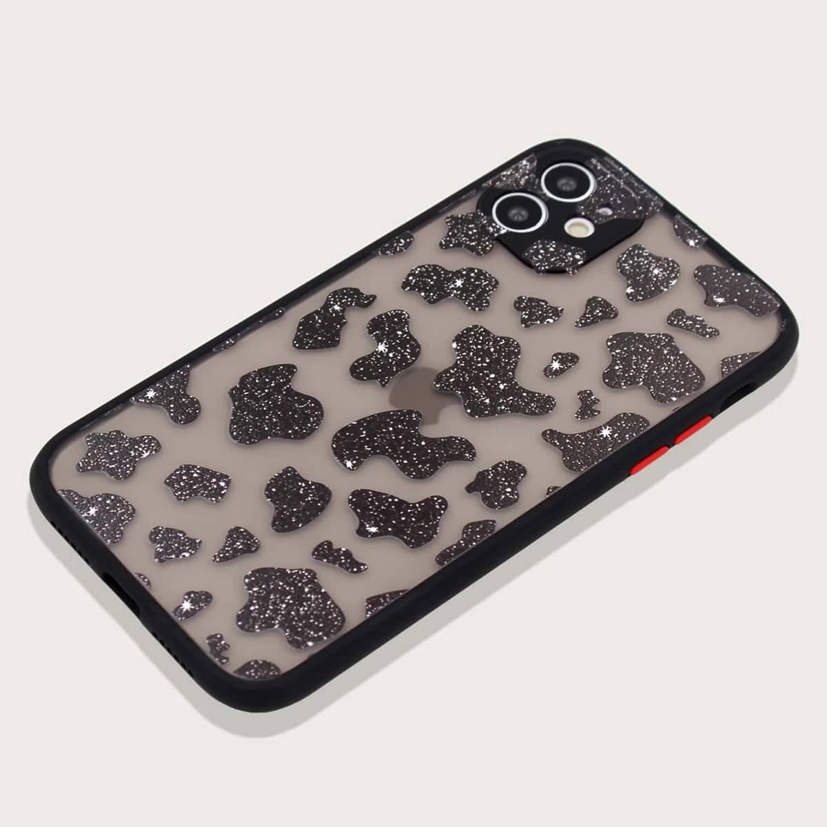

Glitter Leopard Phone Case, Black