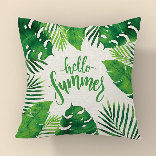 

Leaf Print Cushion Cover Without Filler, Multicolor