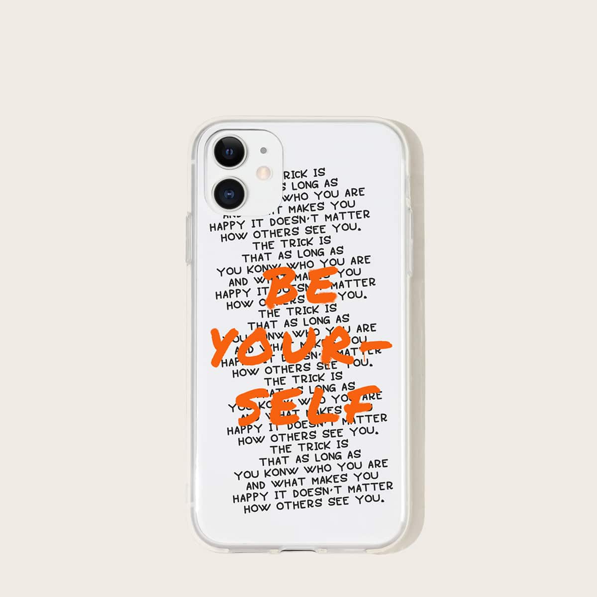 

Slogan Graphic Phone Case, Multicolor