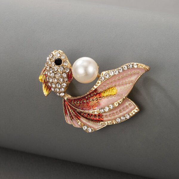 

Faux Pearl Animal Decor Brooch, Multicolor