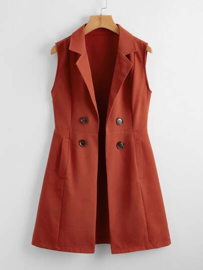 SHEIN Clasi 對紐扣翻領背心西裝外套