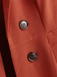SHEIN Clasi 對紐扣翻領背心西裝外套 - 亮橙色 - 查看 4