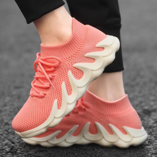 

Girls Minimalist Lace Up Front Sneakers, Watermelon pink