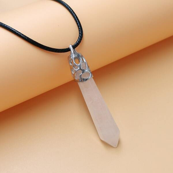 

Geometric Pendant Necklace, White