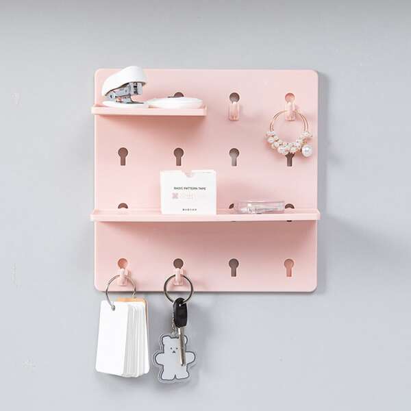 

1pc Wall Mounted Storage Rack, Pink