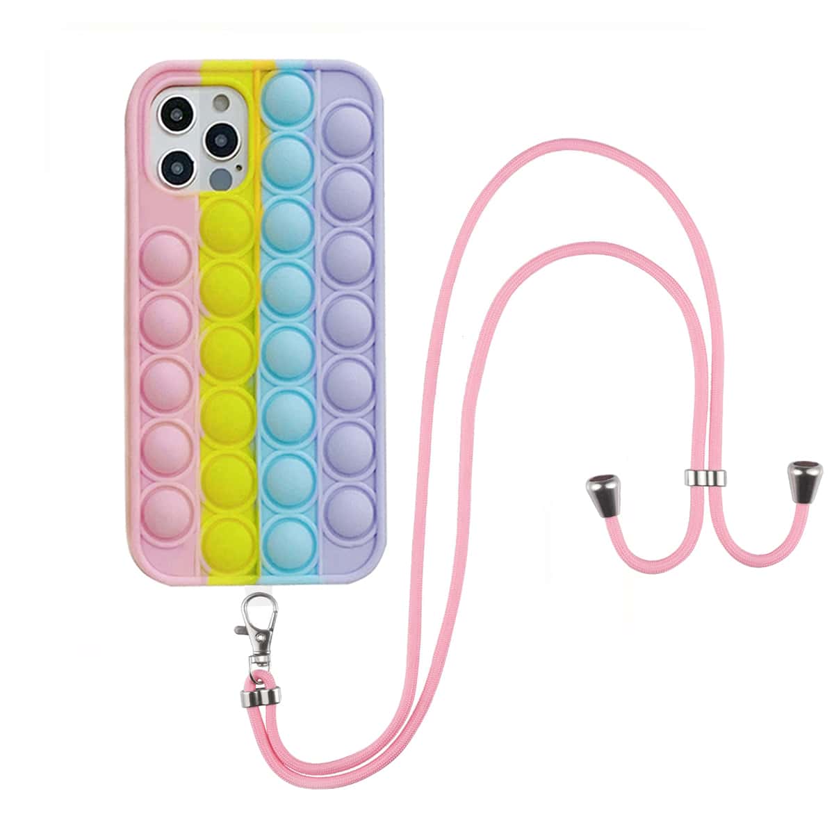 

Colorblock Phone Case With Lanyard, Multicolor