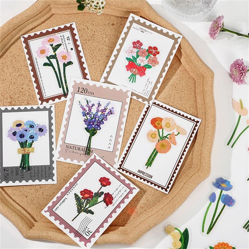 

15pcs Random Floral Sticker, Multicolor