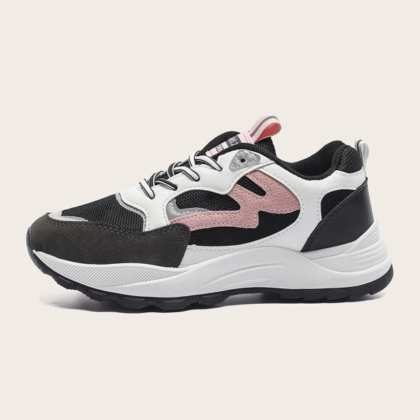 

Colorblock Lace-up Front Sneakers, Multicolor