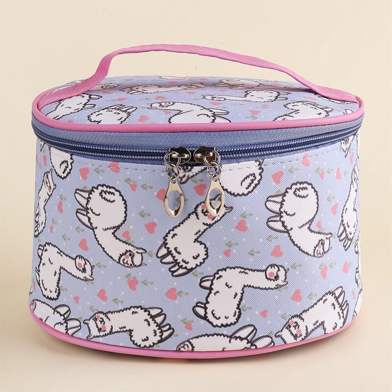 

Alpaca Print Makeup Bag, Baby blue