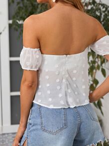SHEIN Blusas Liso Bohemio - Blanco - Ver 2