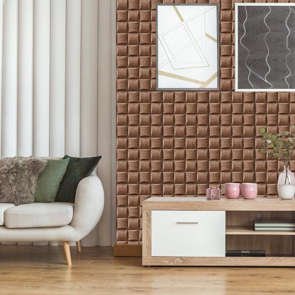 

10pcs Wooden Pattern Water Proof Wall Sticker, Multicolor