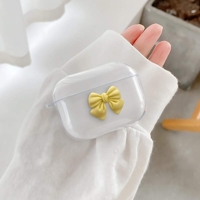 

Bow Decor Airpods Case, White