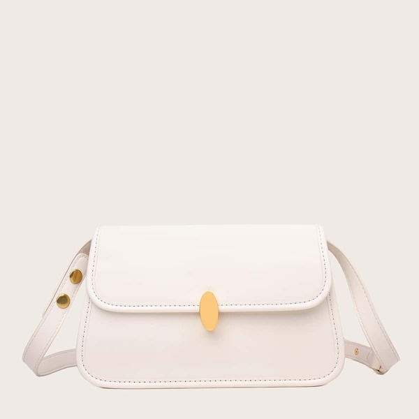

Minimalist Flap Crossbody Bag, Beige