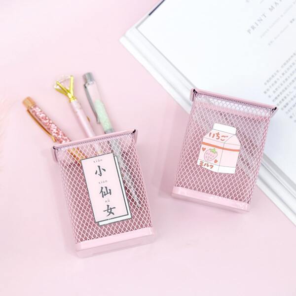 

1pc Random Metal Pen Holder, Pink