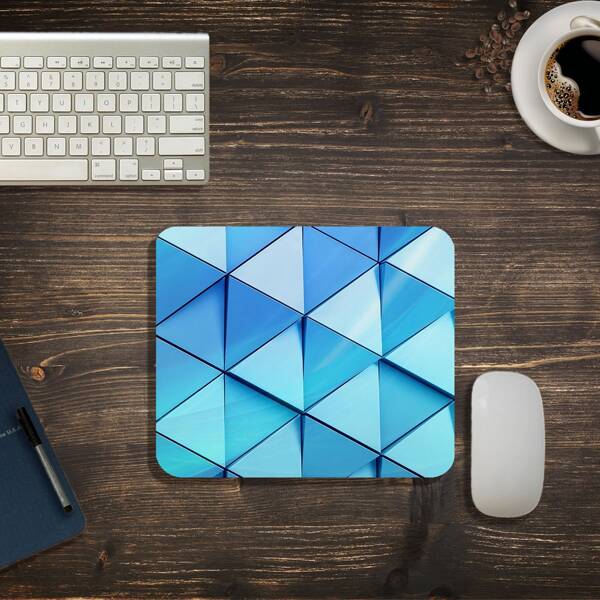 

Geometric Pattern Rectangle Mouse Pad, Blue