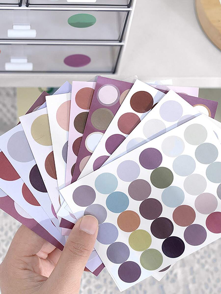 10sheets Circle Pattern Random Sticker - Multicolor - View 1