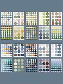 10sheets Circle Pattern Random Sticker - Multicolor - View 8