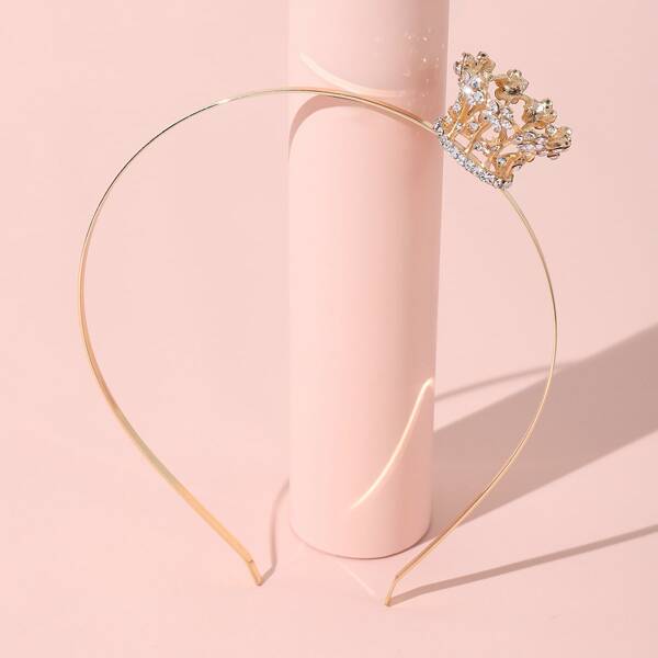 

Girls Rhinestone Decor Hair Hoop, Gold