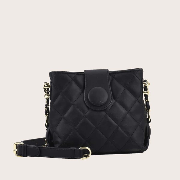 

Quilted Crossbody Bag, Black