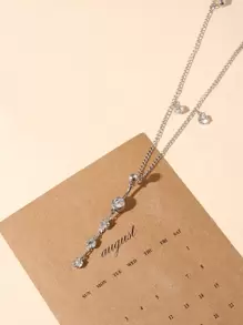 臍臍環帶鏈條 - 銀色 - 查看 1