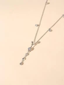 臍臍環帶鏈條 - 銀色 - 查看 2