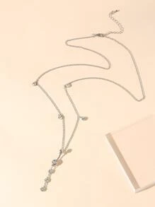 臍臍環帶鏈條 - 銀色 - 查看 3