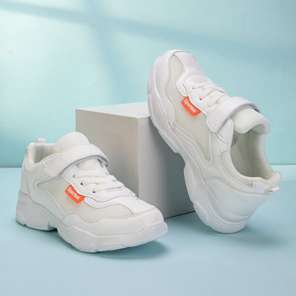 

Velcro Strap Mesh Sneakers, White