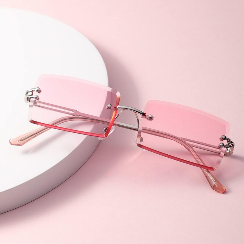 

Rimless Rectangle Frame Sunglasses